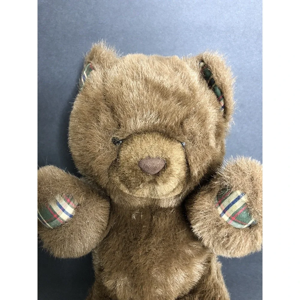 Lemonwood Asia Teddy Bear Plush Brown Vintage Stuffed Animal Plaid Paws 14